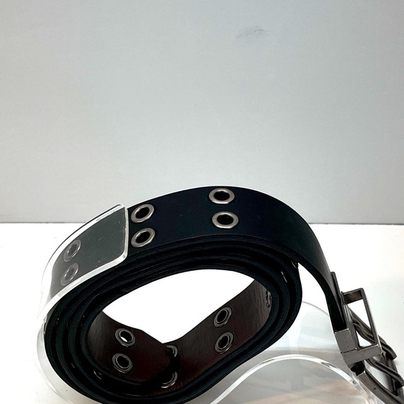 Reversable Belt Brown Black Silver Buckle Unisex Grommet Detail XL Mexico - Picture 13 of 13